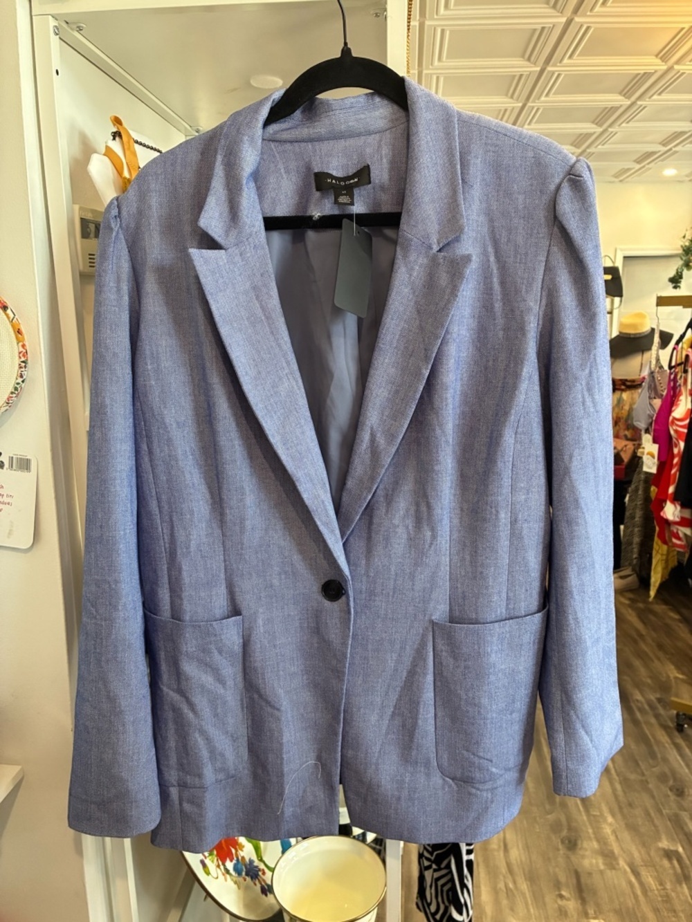Halogen Light Blue chambray Blazer
